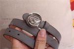 AAA Fake Fendi Belts For Women - Grey Leather SS Buckle